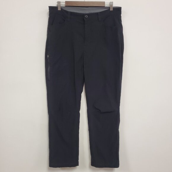 Eddie Bauer Men Fleece Lined Tech Pants Size 34X30 Black Utility Outdoors Hiking - Picture 1 of 11